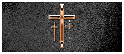 DNSEMP-L-517-BZ-SH-BK Bronze 3 Crosses Shimmer Black
